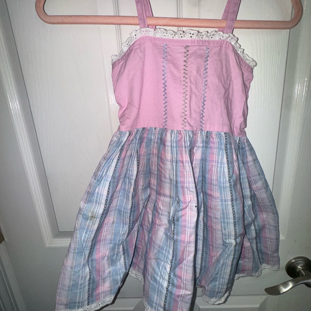 Well Dressed Wolf Pink and Blue Kids Dress